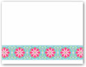 Boatman Geller - Blank Stock Folded Notes - Bright Blue Floral Band (#16378)