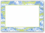 Boatman Geller - Blank Stock Large Flat Cards - Blue & Green Toile (#16405)