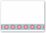Boatman Geller - Blank Stock Large Flat Cards - Bright Blue Floral Band (#16453)