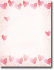 Masterpiece Studios Imprintable Blank Stock - Red Hearts Letterhead (972527)