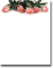 Imprintable Blank Stock - Pink Rose Petals Letterhead by Masterpiece Studios