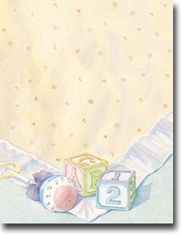Masterpiece Studios Imprintable Blank Stock - Baby Blocks & Quilt Letterhead (972758)