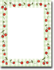 Masterpiece Studios Imprintable Blank Stock - Cherries On Plaid Letterhead (972805)