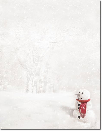 Imprintable Blank Stock - Snowman in Red Scarf Letterhead by Masterpiece Studios