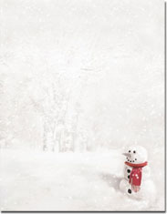 Imprintable Blank Stock - Snowman in Red Scarf Letterhead by Masterpiece Studios