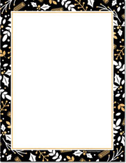 Merry Gold And Black Imprintable Blank Stock Holiday Letterhead by Masterpiece Studios