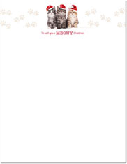 Christmas Cats Imprintable Blank Stock Holiday Letterhead by Masterpiece Studios