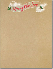 Golden Christmas Imprintable Blank Stock Holiday Letterhead by Masterpiece Studios