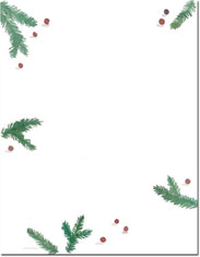 Pine & Berries Imprintable Blank Stock Holiday Letterhead by Masterpiece Studios