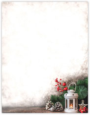 Lantern Greetings Imprintable Blank Stock Holiday Letterhead by Masterpiece Studios