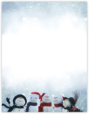Magical Snowmen Imprintable Blank Stock Holiday Letterhead by Masterpiece Studios