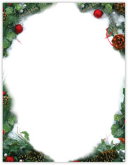 Pine & Pearl Imprintable Blank Stock Holiday Letterhead by Masterpiece Studios