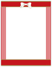 Red Ribbon Imprintable Blank Stock Holiday Letterhead by Masterpiece Studios