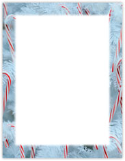 Winter Candy Canes Imprintable Blank Stock Holiday Letterhead by Masterpiece Studios