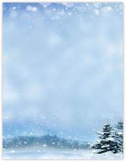 Beautiful Winter Imprintable Blank Stock Holiday Letterhead by Masterpiece Studios