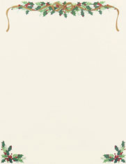 Masterpiece Studios Imprintable Foil Blank Stock - Holly Foil Border Letterhead (964925)