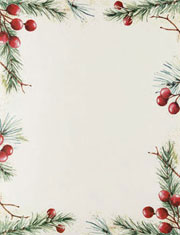 Masterpiece Studios Imprintable Blank Stock - Pine & Berries Letterhead  (966201)