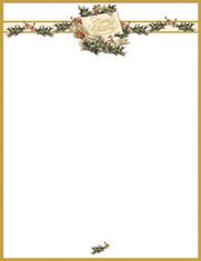 Masterpiece Studios Imprintable Blank Stock - Vintage Christmas Holly Letterhead (967173)