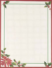 Masterpiece Studios Imprintable Blank Stock - Poinsettia Border Letterhead (967178)