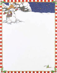 Masterpiece Studios Imprintable Blank Stock - Snowman Letterhead  (970002)