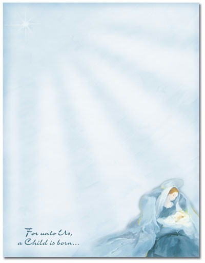 Imprintable Blank Stock - Mary With Baby Jesus Letterhead by Masterpiece Studios (OOS 2021)
