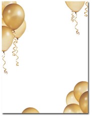 Masterpiece Studios Imprintable Blank Stock - Gold Balloons Letterhead (DLH234)
