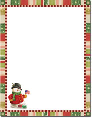 Imprintable Blank Stock - Patriotic Snowman Holiday Letterhead by Masterpiece Studios