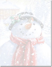 Imprintable Blank Stock - Snowman Face Holiday Letterhead by Masterpiece Studios