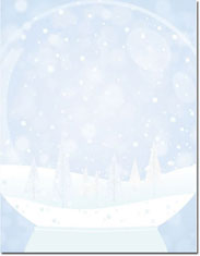 Imprintable Blank Stock - Snow Globe Holiday Letterhead by Masterpiece Studios