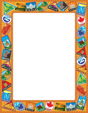 Imprintable Blank Stock - Around The World Letterhead by Scholastic (SLH769)