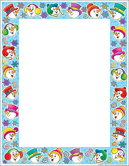 Imprintable Blank Stock - Snowmen Letterhead by Scholastic (SLH996)