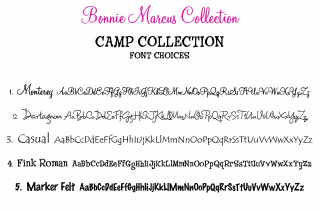 Bonnie Marcus Collection - Typestyle Choices for Camp Collection