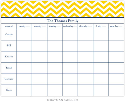 Boatman Geller Calendar Pads - Chevron Sunflower