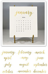 Stacy Claire Boyd - Solid Cream Foil Pressed Desk Calendar & Easel 2024