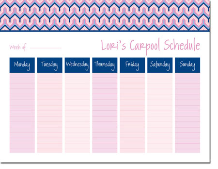 iDesign Weekly Calendar Pads - Bargello Pink (ID_WEEKLYPAD_18_PINK)