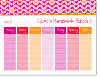 iDesign Weekly Calendar Pads - Hearts Pink (ID_WEEKLYPAD_01_PINK)