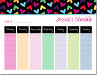 iDesign Weekly Calendar Pads - Hearts Rain (ID_WEEKLYPAD_01_RAIN)