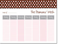 iDesign Weekly Calendar Pads - Polka Dots Chocolate (ID_WEEKLYPAD_02_CHOC)