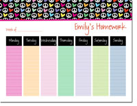 iDesign Weekly Calendar Pads - Peace & Love Rain (ID_WEEKLYPAD_07_RAIN)