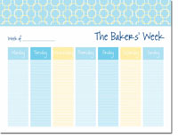 iDesign Weekly Calendar Pads - Chain Link Turquoise (ID_WEEKLYPAD_08_TURQ)