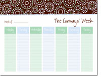 iDesign Weekly Calendar Pads - Bursts Chocolate (ID_WEEKLYPAD_11_CHOC)