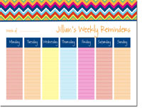 iDesign Weekly Calendar Pads - Chevron Rain (ID_WEEKLYPAD_14_RAIN)