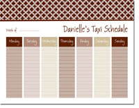 iDesign Weekly Calendar Pads - Bristol Tile Chocolate (ID_WEEKLYPAD_15_CHOC)
