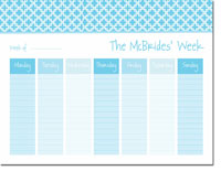 iDesign Weekly Calendar Pads - Bristol Tile Turquoise (ID_WEEKLYPAD_15_TURQ)