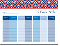 iDesign Weekly Calendar Pads - Diamonds Coral (ID_WEEKLYPAD_17_CORAL)