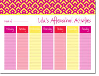 iDesign Weekly Calendar Pads - Diamonds Pink (ID_WEEKLYPAD_17_PINK)