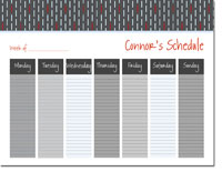 iDesign Weekly Calendar Pads - Dashes Charcoal (ID_WEEKLYPAD_19_CHAR)