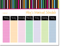 iDesign Weekly Calendar Pads - Rainbow Stripes Black (ID_WEEKLYPAD_21_BLACK)