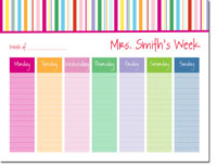 iDesign Weekly Calendar Pads - Rainbow Stripes White (ID_WEEKLYPAD_21_WHITE)