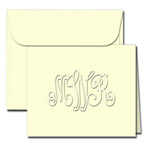 Classic Impressions Embossed Stationery - Script Monogram Gift Enclosure Cards (ES707F)